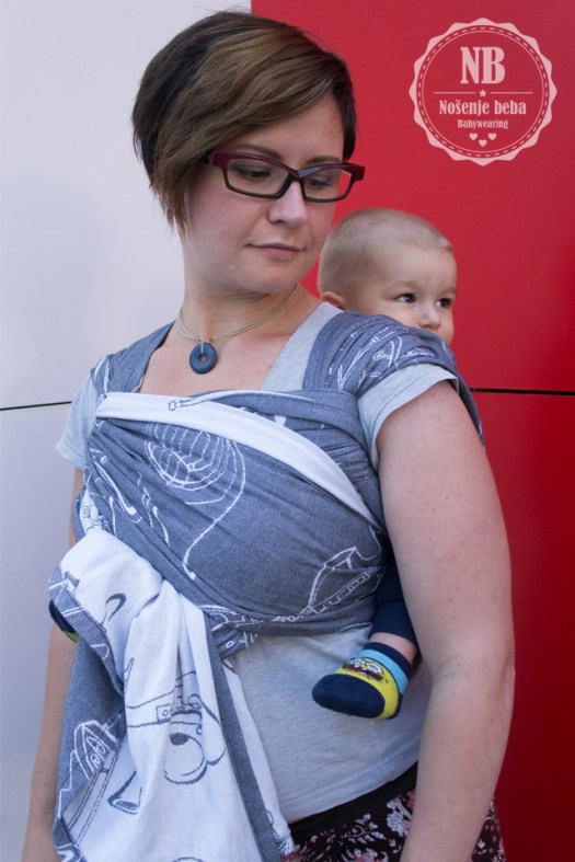 Tkana marama New Music, prvo nošenje u vezu ruksak s tibetanskim završetkom