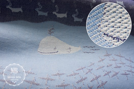 Vatanai Yakutat: kitovi, sobovi i Eskimi u kajacima na starom tipu tkanja s pravom i krivom stranom. 