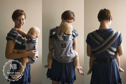U nosiljci se mogu nositi i starije bebe jer kad prohodaju manje je bitno da imaju potporu "od koljenja do koljena": na fotografiji je mali gegavac od 16 mjeseci. 