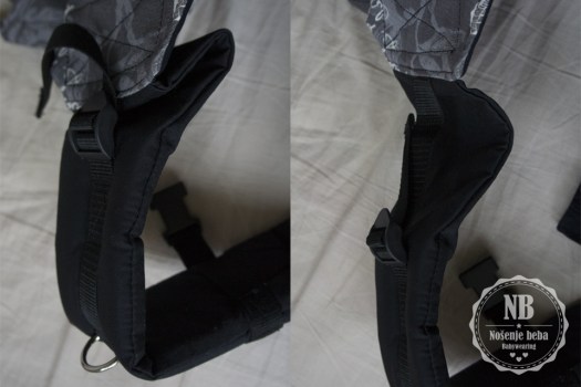 Zatezači na naramenicama iznad panela vrlo su praktični radi dojenja: cijeli panel može se spustiti i dignuti u dva laka poteza.