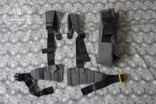 Zbog gornjeg pojasa s lumbalnom potporom nije moguće nositi visoko na leđima u ovoj nosiljci. 