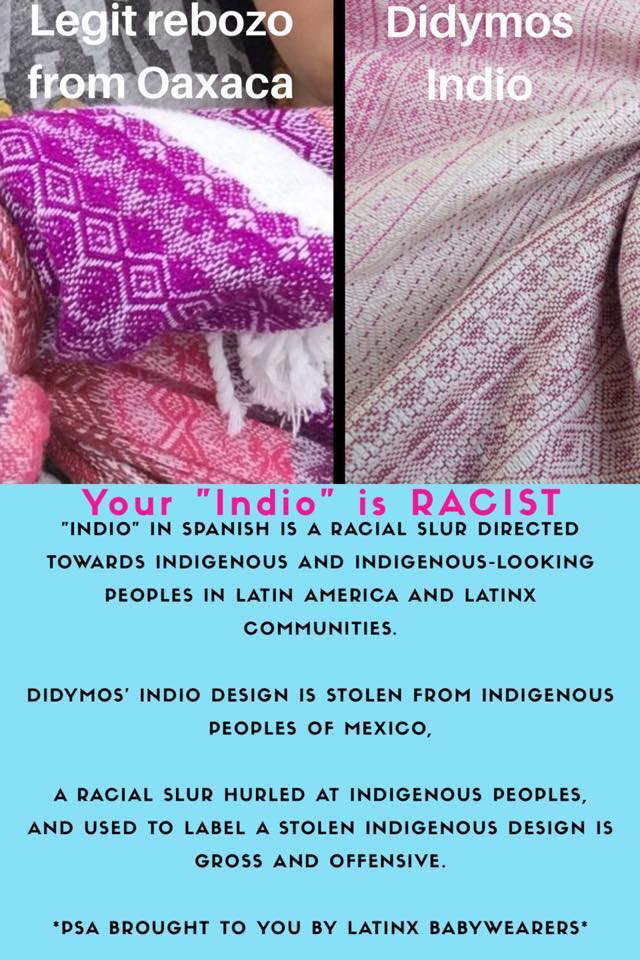 Letak koji se društvenim mrežama počeo širiti iz Fb grupe CCBW Reviews. Članice te grupe uče Latinoamerikance da je izraz "Indio" za njih uvredljiv. 