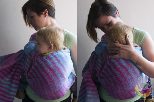 Mimina marama u vezu IOCHCC (Inside Out Coolest Hip Cross Carry). 