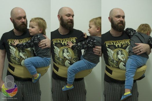 Muž pokušava pridržavati našeg sina koji ima drugačije ideje. :D 