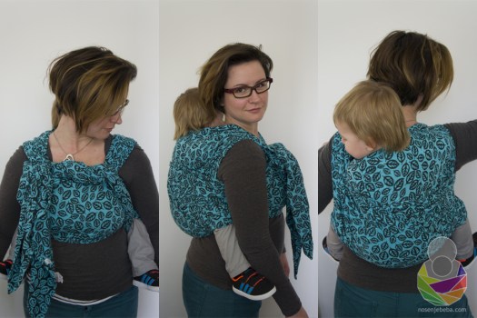 Neko Slings Smyrna Leaf Sky tkana marama u vezu Wendy's double hammock s CCCB završetkom u vel. 6. 