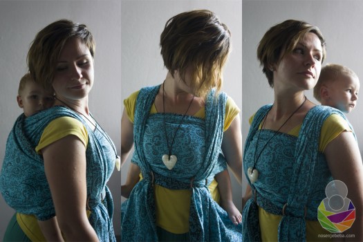 Tkana marama Efes Paisley Sky u vezu CCC (Charlie's Cross Carry). 