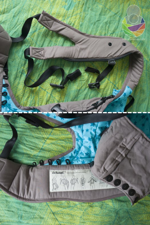 Panel ima unutarnji i vanjski dio: unutarnji panel je uklonjiv. Poprečni remenčić na naramenici je uklonjiv (možete ga i dokupiti ako ga izgubite)