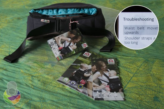 Ruckeli dolazi upakiran sam u sebe s vrlo detaljnim grafičkim uputama u kojima u kojima postoje i rješenja za sve eventualne poteškoće s korištenjem nosiljke. 